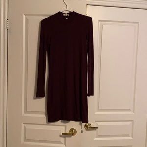 Burgundy/ maroon fine knit dress.